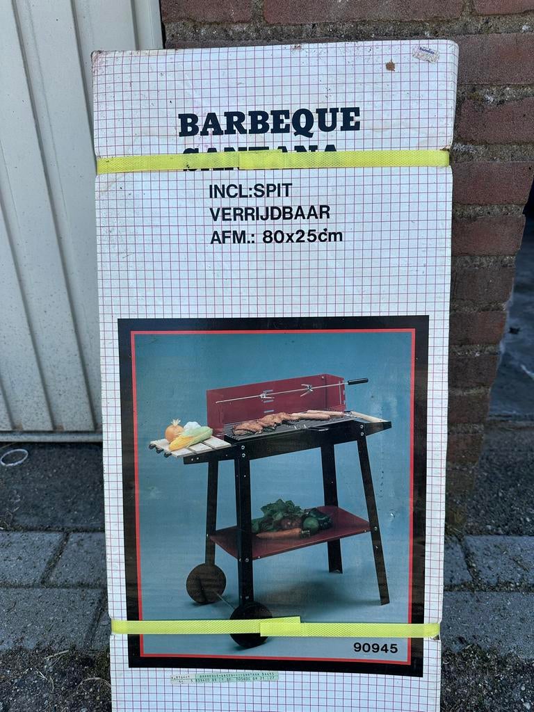 Nieuwe Barbecue met Spit - Verrijdbaar (80x25cm), Tuin en Terras, Ophalen of Verzenden, Nieuw