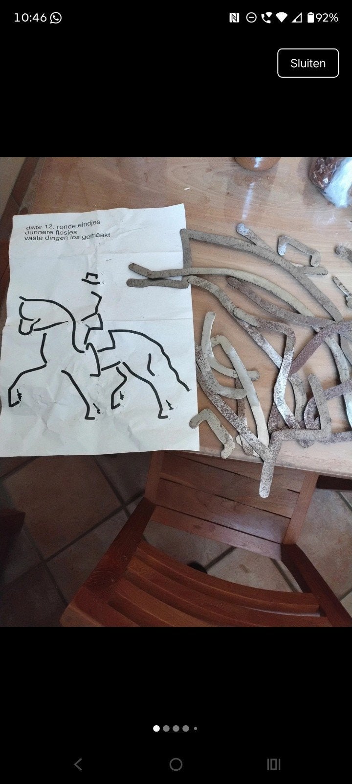 Metalen silhouette dressuurruiter op Fries paard (DIY), Ophalen of Verzenden, Nieuw, Metaal