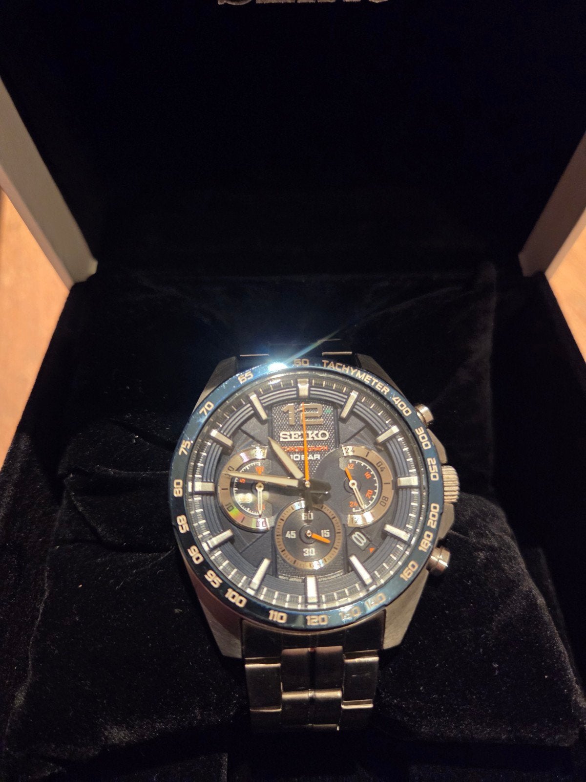 Seiko Chronograaf Herenhorloge SSB349P1, Ophalen, Zo goed als nieuw, Staal, Seiko