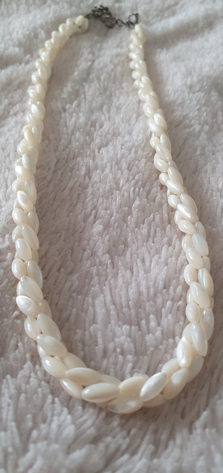 Vintage Art Deco Choker Ketting Natuurlijke Zaad Kralen, Sieraden, Tassen en Uiterlijk, Kettingen, Gebruikt, Beige, Ophalen of Verzenden