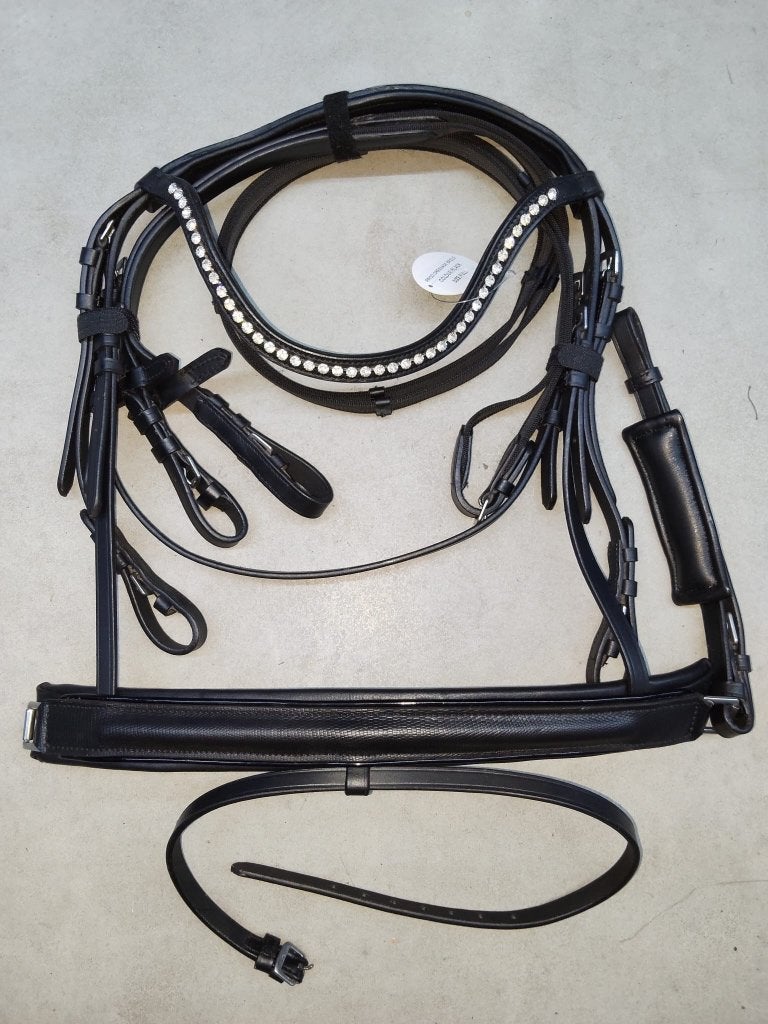 Hoofdstel Profi Rider Lizard zwart full, Dieren en Toebehoren, Hoofdstel, Ophalen of Verzenden, Zwart, BR