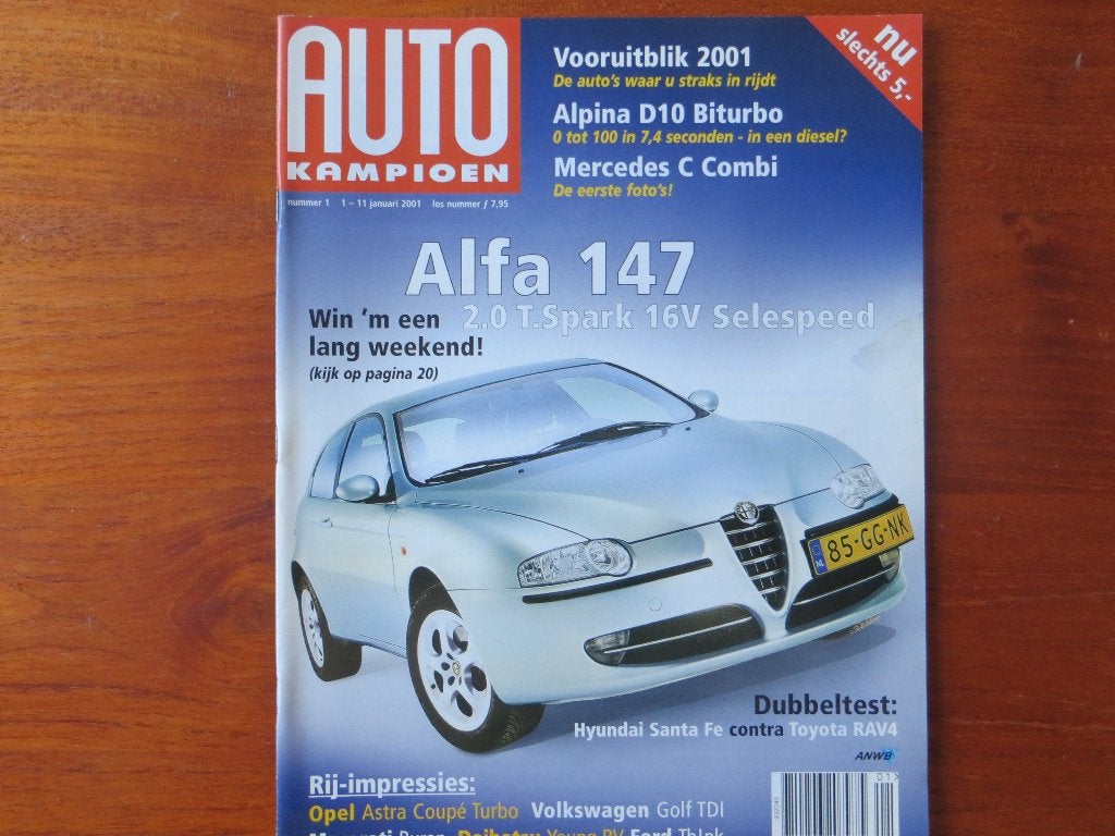 Autokampioen nr. 1 2001 Alfa 147, Alpina D10, Maserati Buran, Ophalen of Verzenden, Nieuw, Alfa Romeo