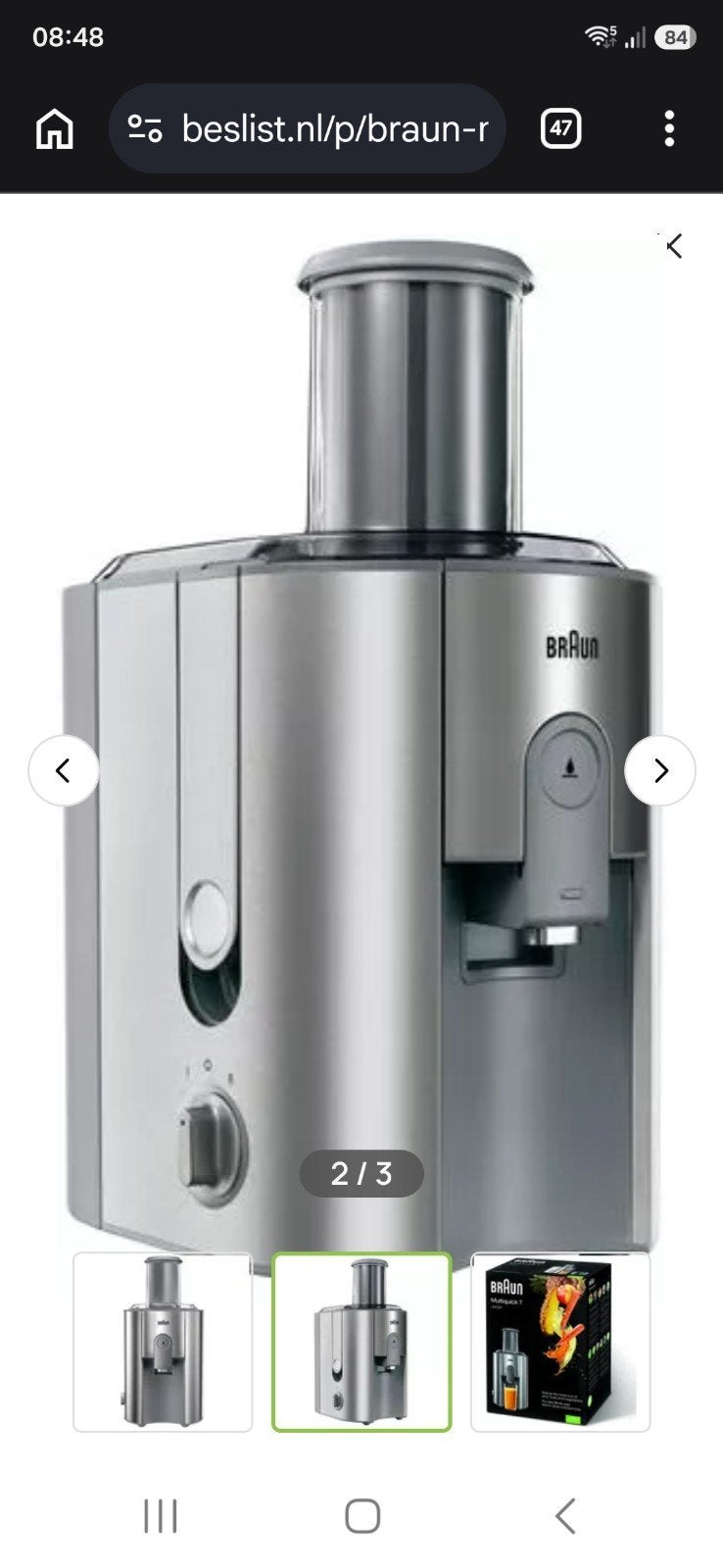Braun multiquick juicer, Ophalen, Gebruikt, Elektrisch, Sapcentrifuge