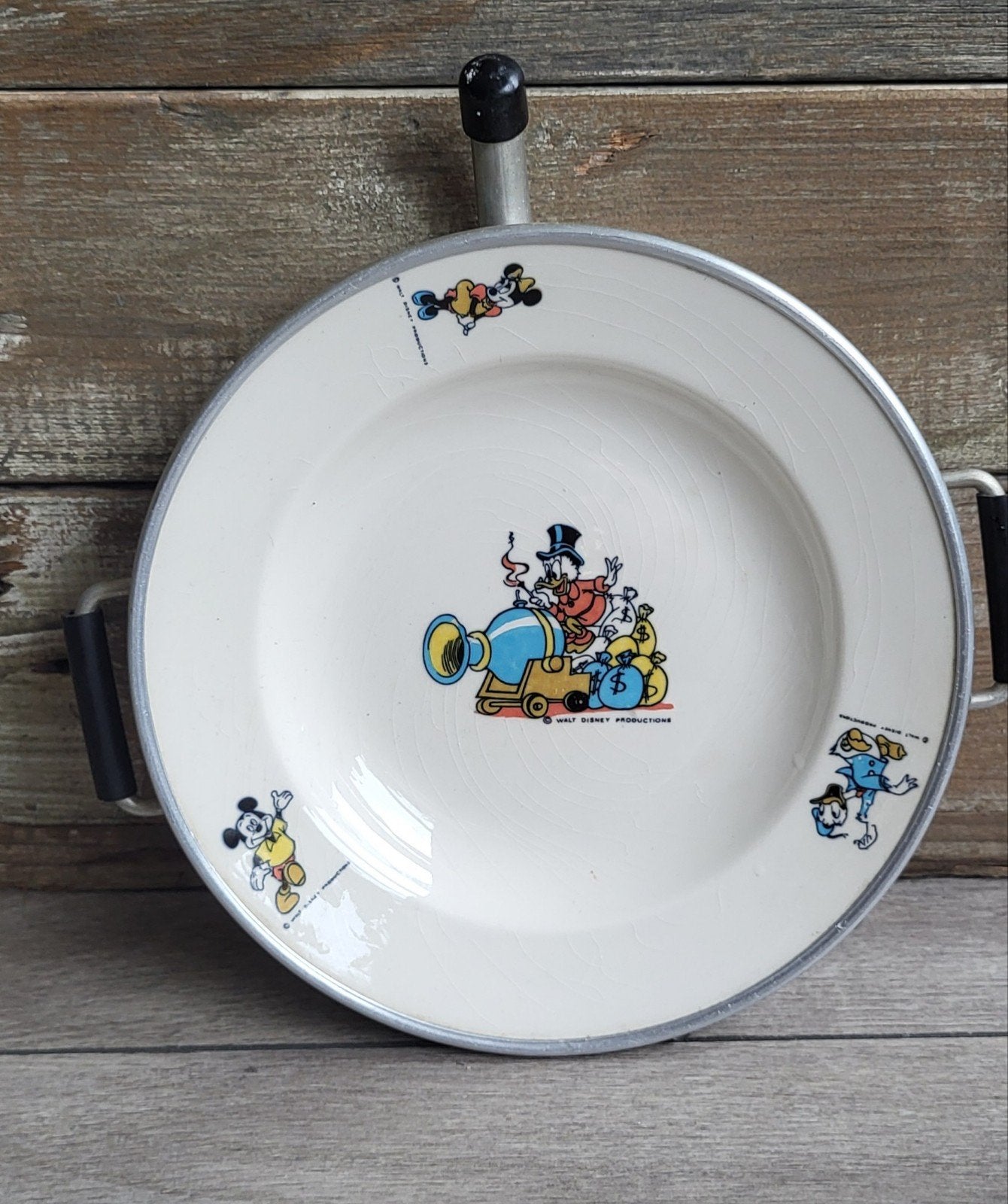 Vintage Disney bord met Mickey, Minnie, Donald en Dagobert, Antiek en Kunst, Ophalen of Verzenden