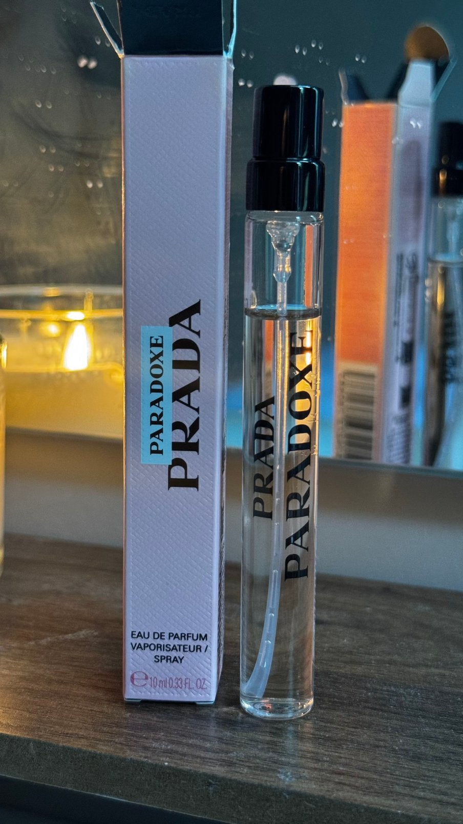 Prada paradox travelsize 10 ml, Verzenden, Zo goed als nieuw, Zwart, Gehele gezicht