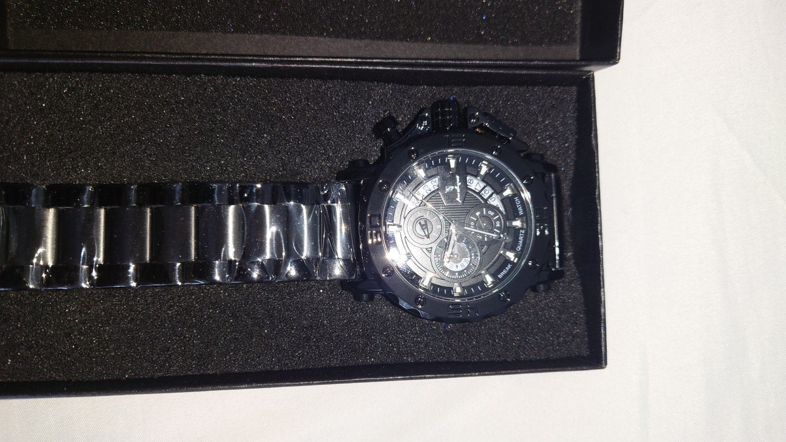 Nieuw Poedagar Herenhorloge Zwart RVS (In Doos), Overige merken, Staal, Staal, Polshorloge