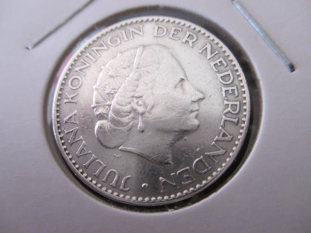 Gulden 1955, Postzegels en Munten, 1 gulden, Koningin Juliana, Zilver, Ophalen of Verzenden