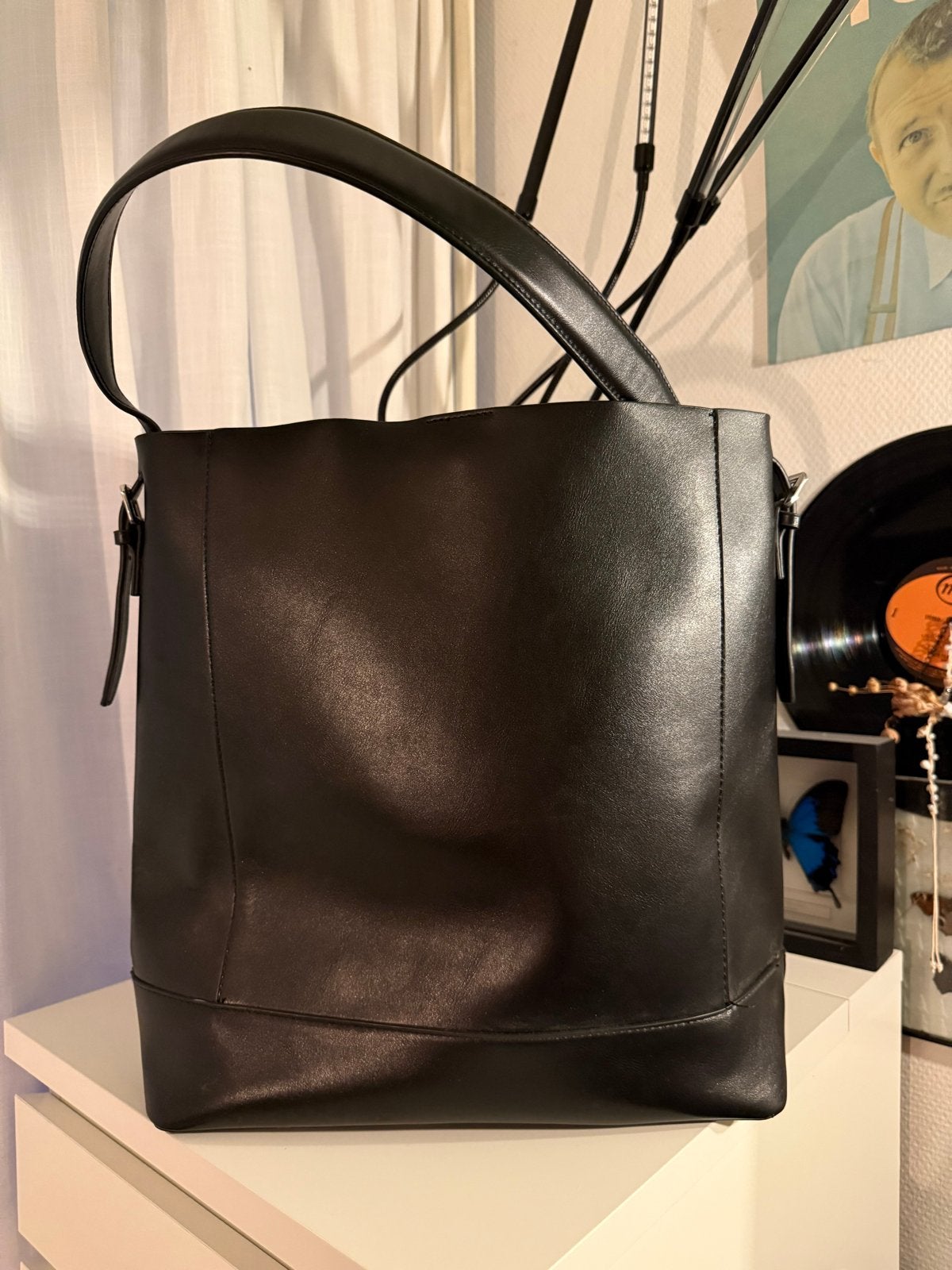 Mango Zwarte Shopper / Handtas, Ophalen of Verzenden, Zo goed als nieuw, Zwart, Shopper