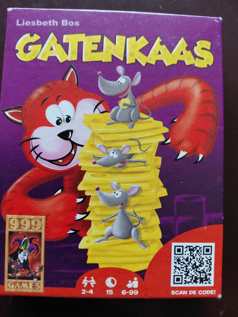 Gatenkaas bordspel van 999 Games - Leuk familiespel!, Een of twee spelers, Ophalen of Verzenden, Zo goed als nieuw, 999 Games