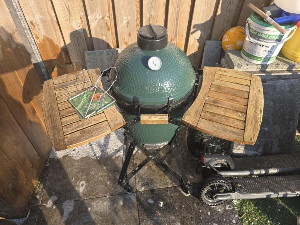 Big Green Egg Medium met onderstel en zijtafels 964456, Ophalen, Nieuw
