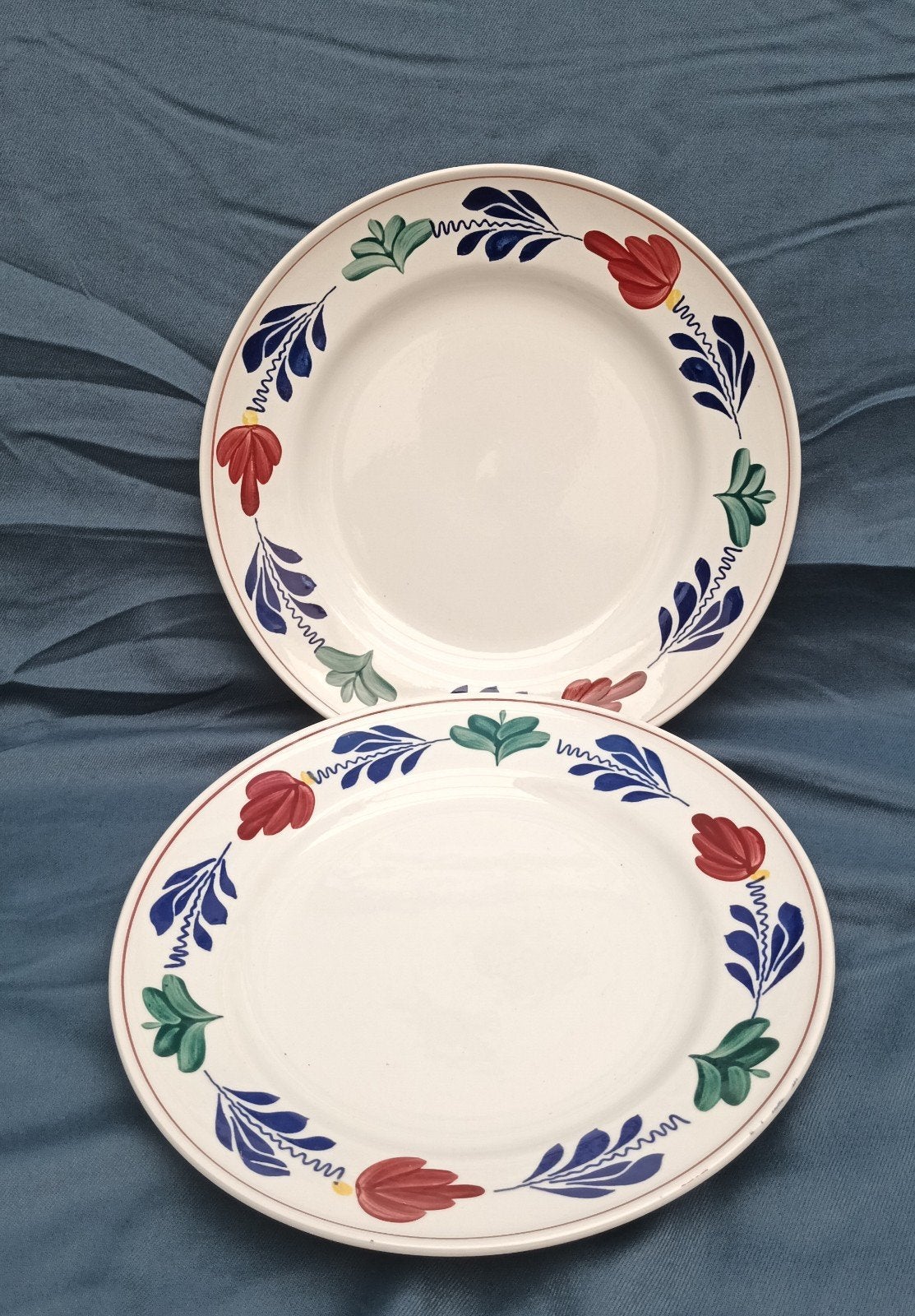Boerenbont pannenkoekborden.                          2x-set, Verzenden