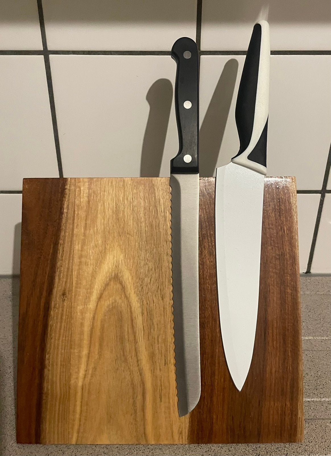 Magnetisch houten messenblok plank hout, Huis en Inrichting, Keuken | Bestek, Ophalen of Verzenden, Zo goed als nieuw, Hout