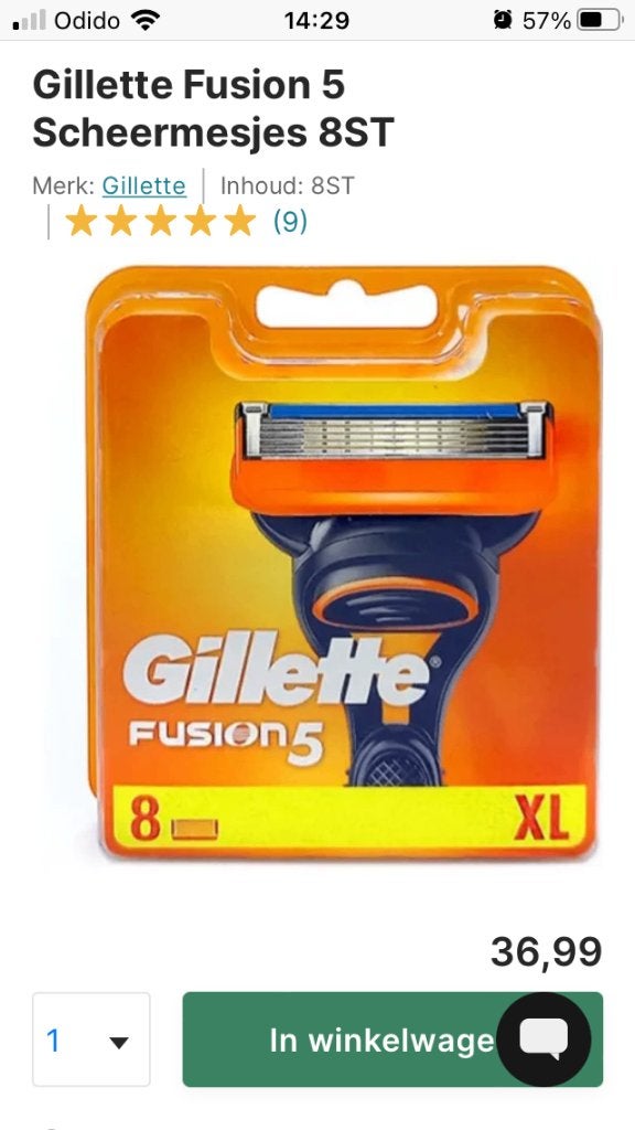 Gilette Fusion5 scheermesjes, Ophalen of Verzenden, Nieuw, Overige typen