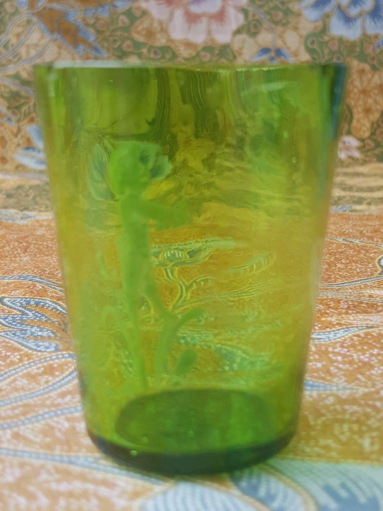 Mooi antiek glas uit Amerika van Mary Gregory 6 cm., Ophalen of Verzenden