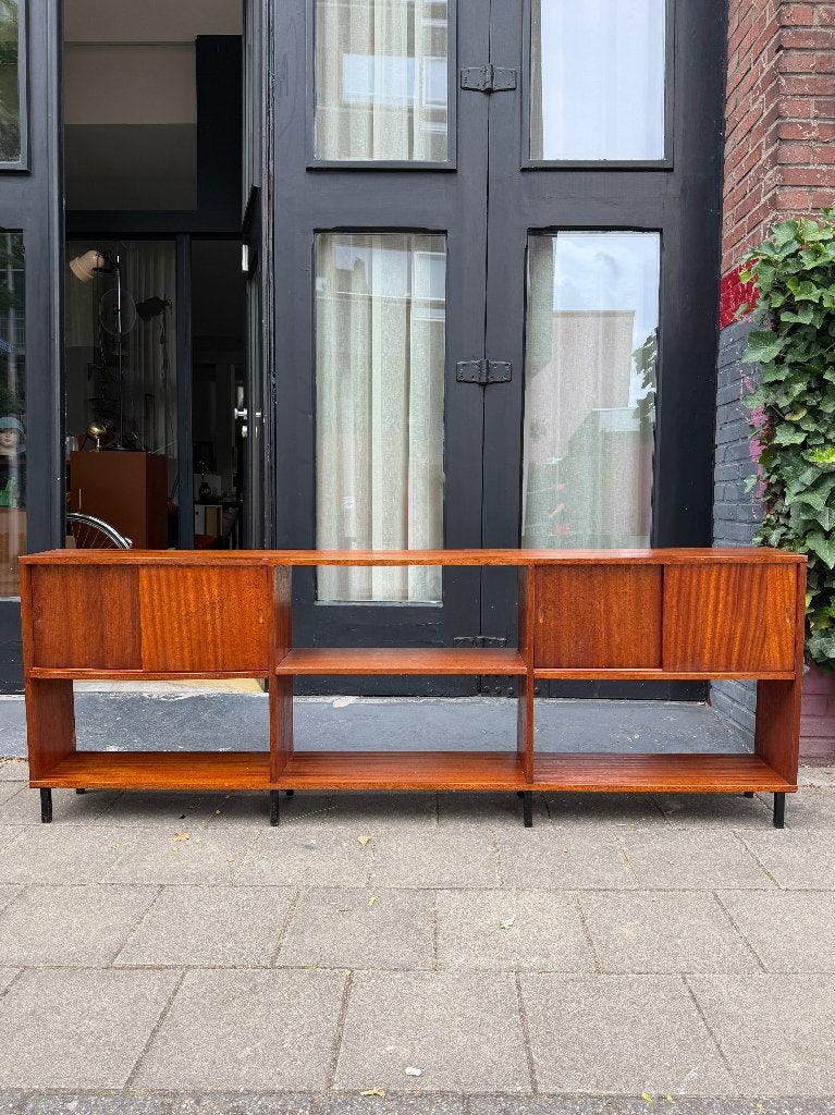 Vintage design wandmeubel, wandkast, lowboard midcentury, Ophalen, -, -, 150 tot 200 cm