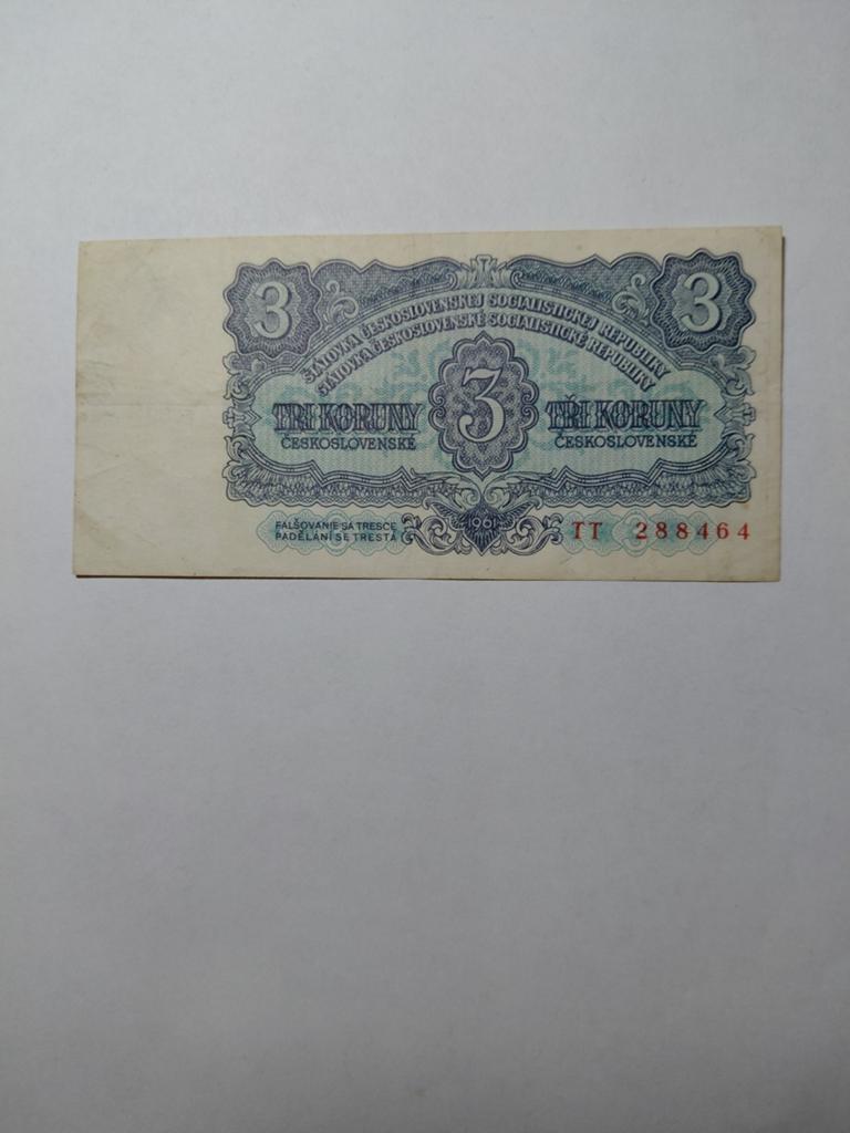 Tsjechieslowakije 3 korun 1961, Ophalen of Verzenden, Overige landen