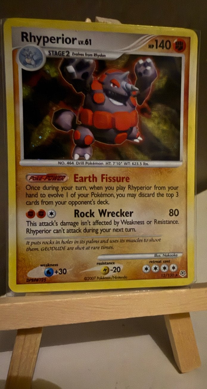 Pokémon Kaart Rhyperior LV.61 - 12/130, Ophalen of Verzenden, Zo goed als nieuw, Losse kaart, Foil