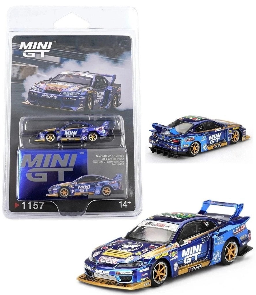 Nissan Silvia (S15) v Mini GT 1/64 LB-Super Silhouette #1157, Ophalen of Verzenden, Nieuw, Auto