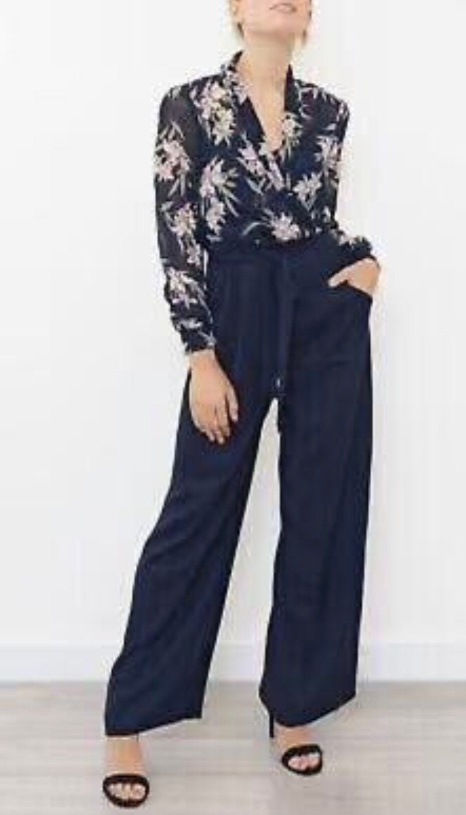 Phase Eight elegante jumpsuit donkerblauw/creme top maat M, Kleding | Dames, Verzenden, Nieuw, Maat 38/40 (M), Overige kleuren