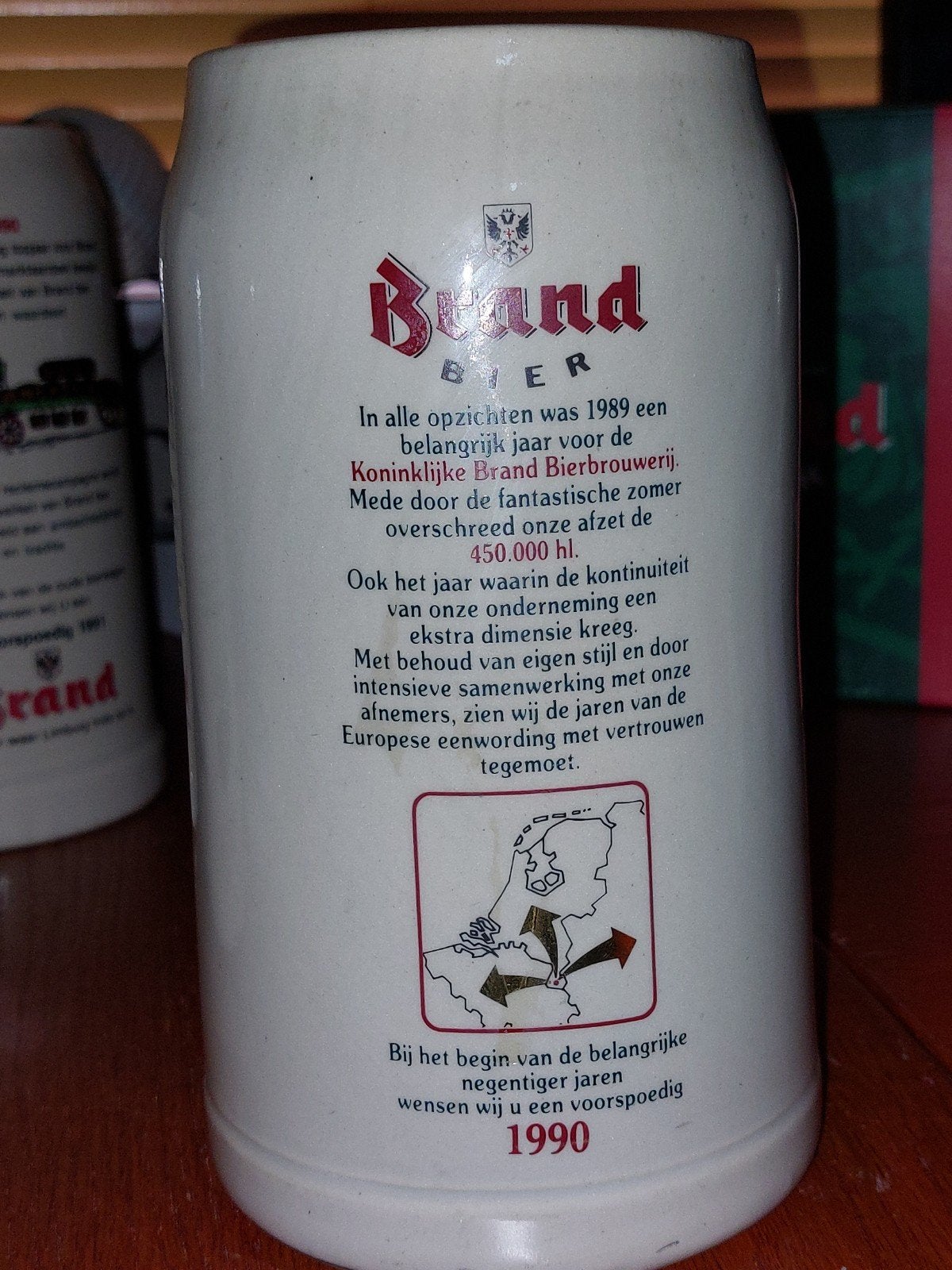 Brand Bierbrouwerij  1989 - 1990 Herdenkings Bierpul, Verzamelen, Ophalen of Verzenden, Zo goed als nieuw