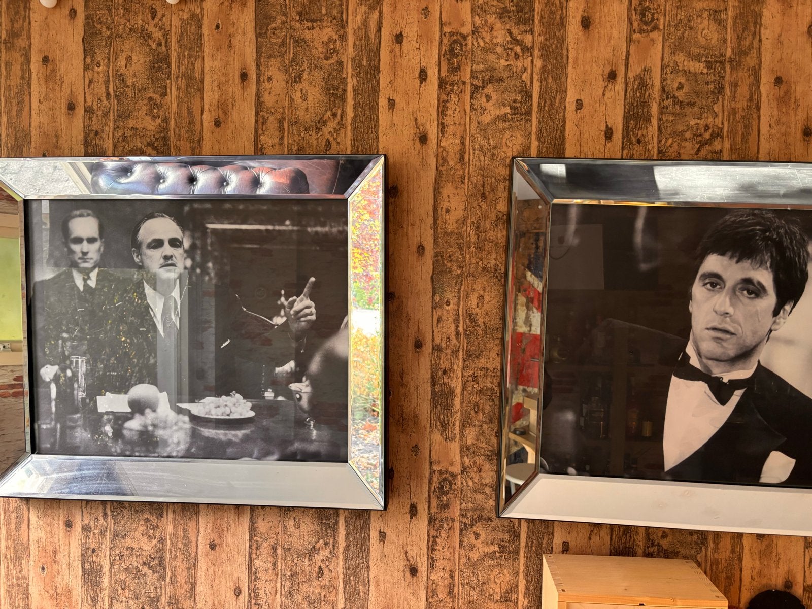 Twee ingelijste foto's: The Godfather en Scarface, Ophalen, 50 – 75, Minder dan 50 cm, Gebruikt