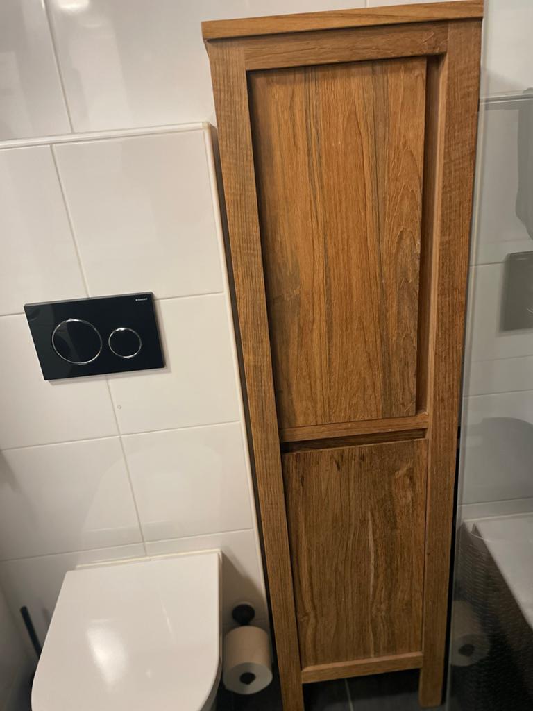 Badkamerkastje te koop (handgemaakt), Huis en Inrichting, Badkamer | Badkamermeubels, Ophalen, (Half)hoge kast, Minder dan 50 cm