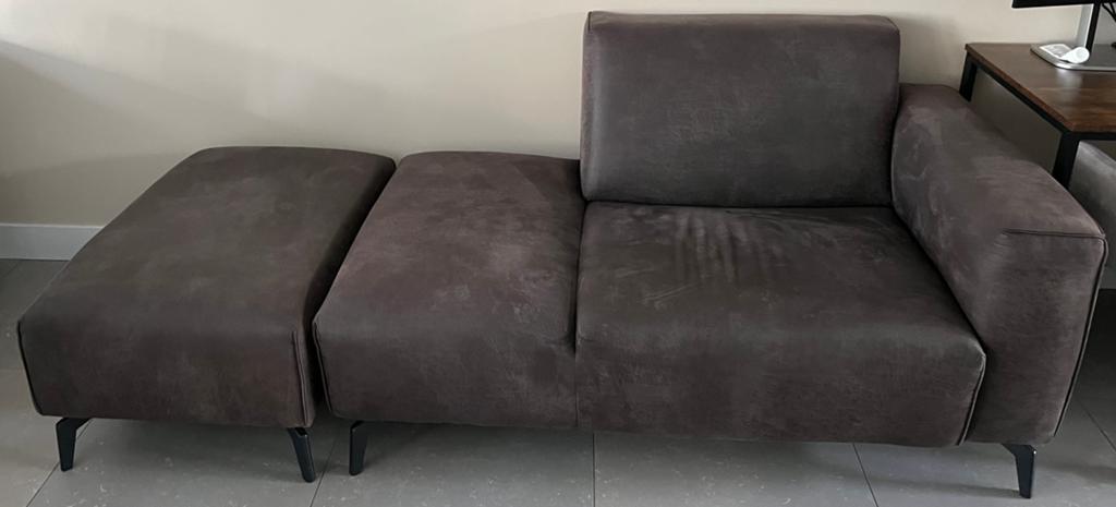 Bankje met bijpassende hocker, Huis en Inrichting, Banken | Bankstellen, Ophalen, Tweepersoons, 75 tot 100 cm, Zo goed als nieuw