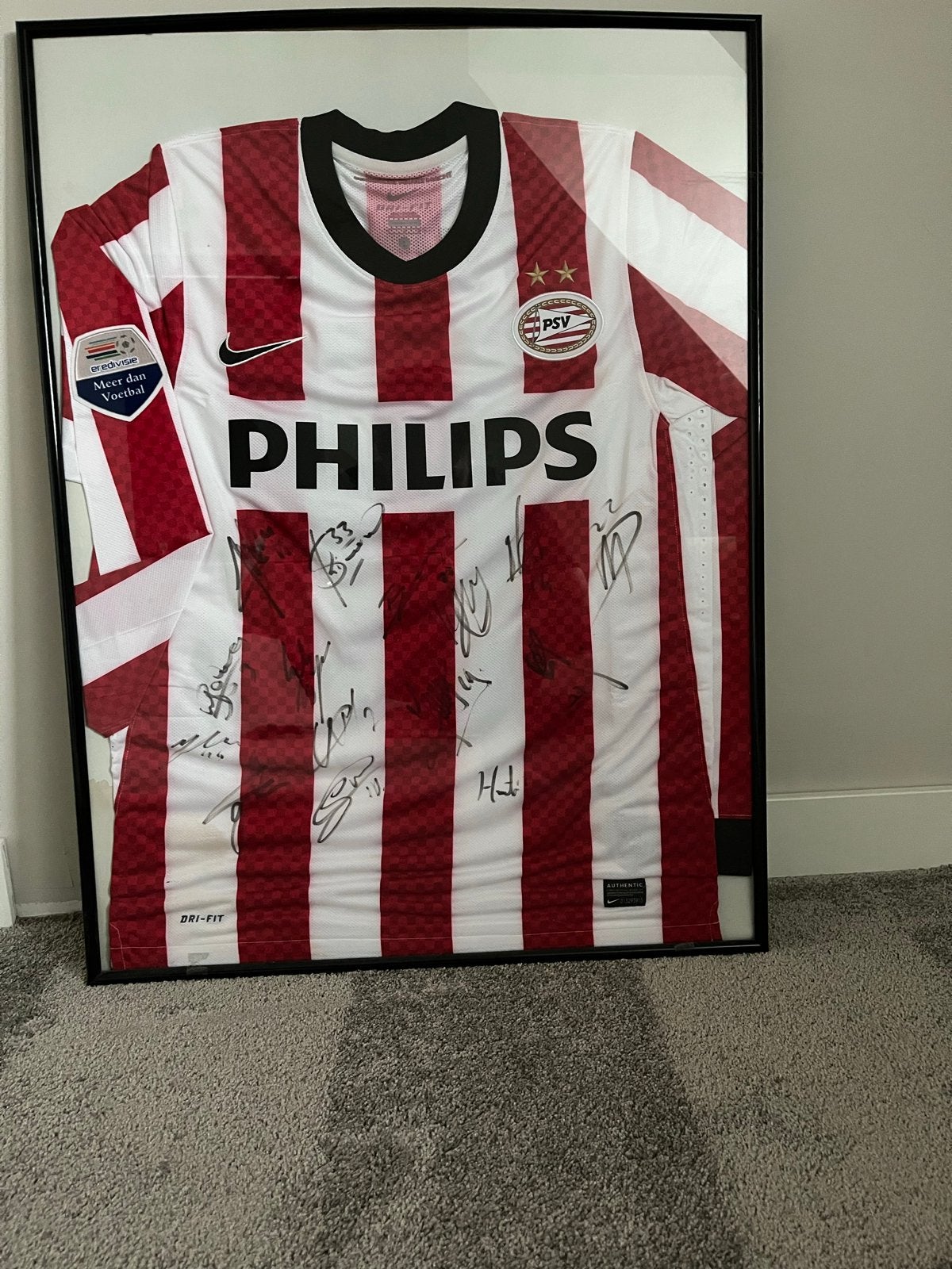 Gesigneerd PSV Thuis Shirt - Ingelijst, Ophalen of Verzenden, Zo goed als nieuw, Shirt