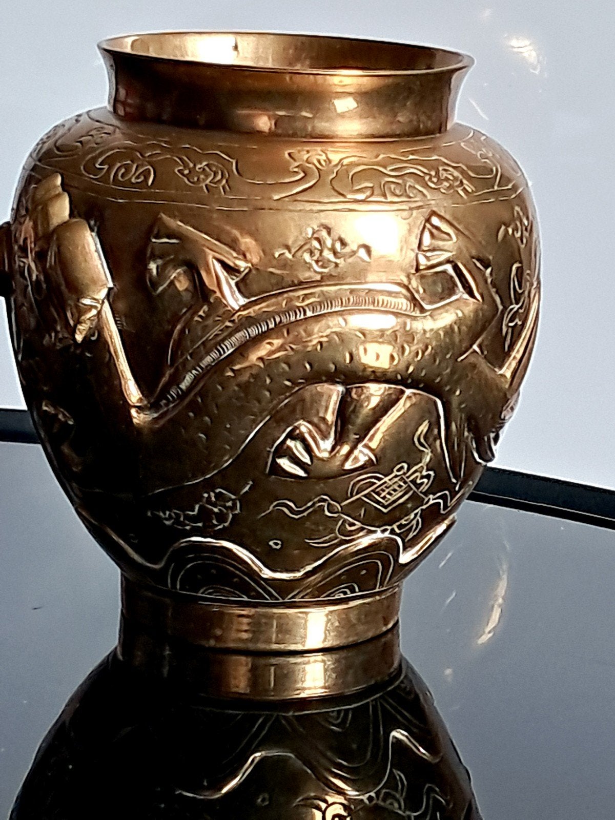 Antieke draken pot / vaas, Antiek en Kunst, Ophalen of Verzenden