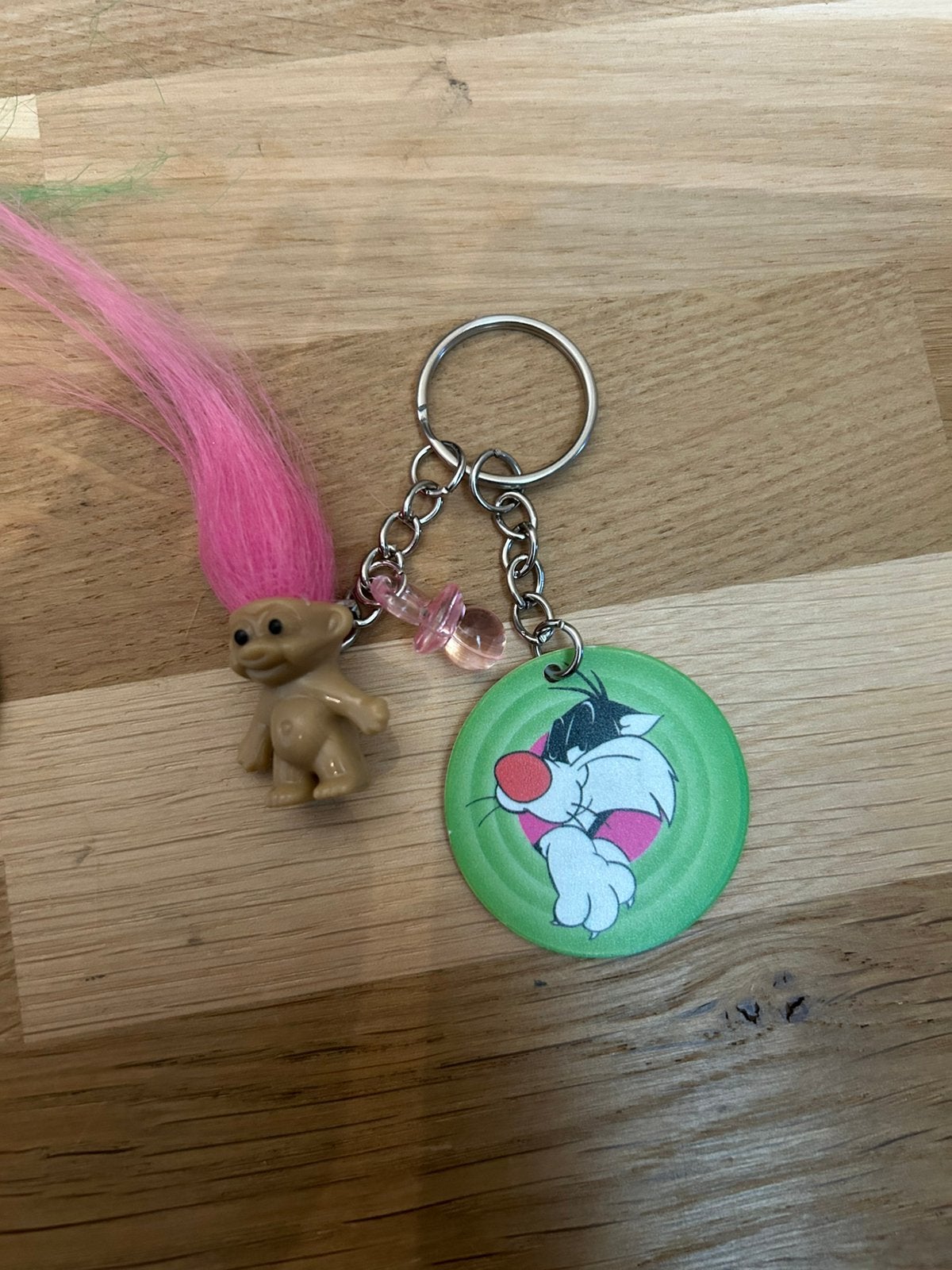 Vintage 90s sleutelhanger met flippo, trol en speentje, Ophalen of Verzenden, Zo goed als nieuw, Merk