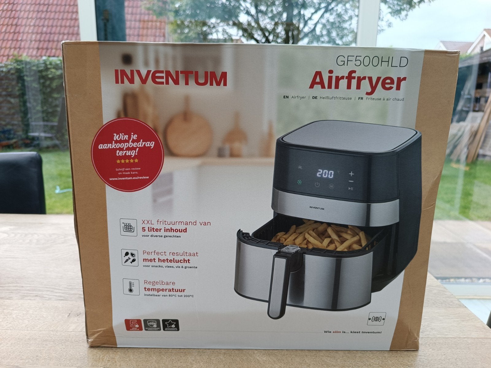Inventum GF500HLD Airfryer XXL 5L - Nieuw in doos, Ophalen of Verzenden