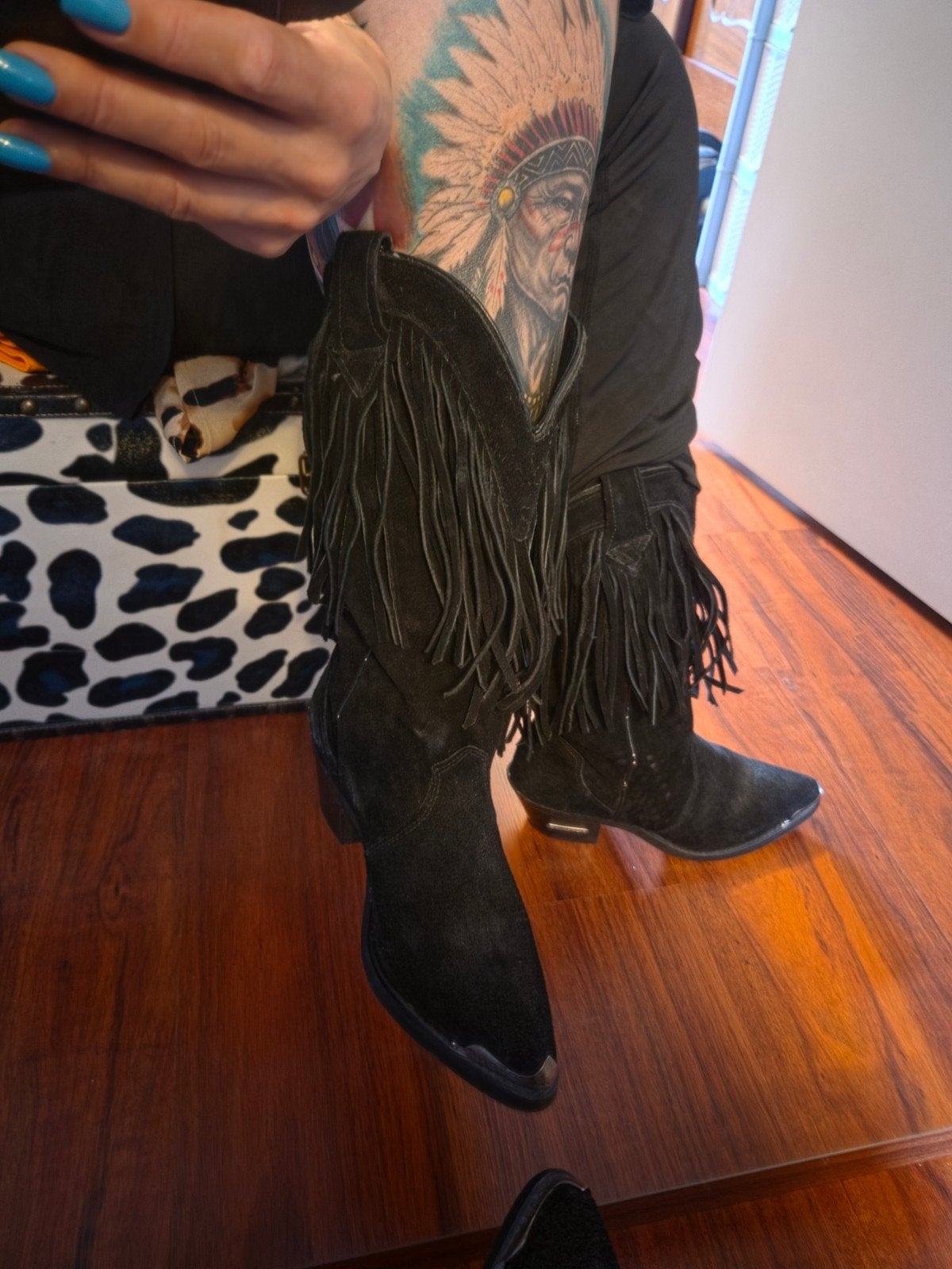 harley davidson laarzen suede zwart fringe, Verzenden, Nieuw