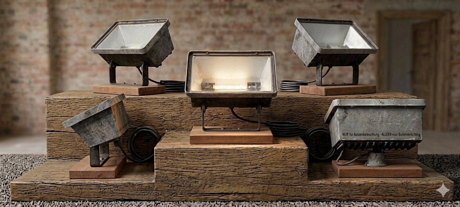 2 Vintage Bouwlampen - Industrieel & Energiezuinig LED, Ophalen of Verzenden, Gebruikt