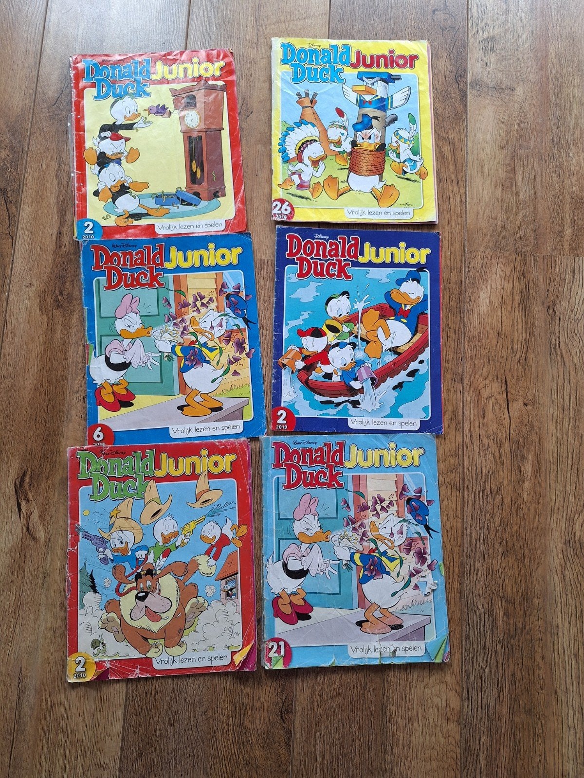 5x Donald Duck Junior - Vrolijk lezen en spelen, Boeken, Meerdere stripboeken, Ophalen of Verzenden, Gelezen