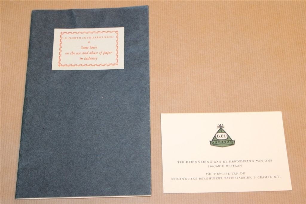 Papiergebruik in de Industrie — Parkinson — Rede [EN], Ophalen of Verzenden, Gelezen