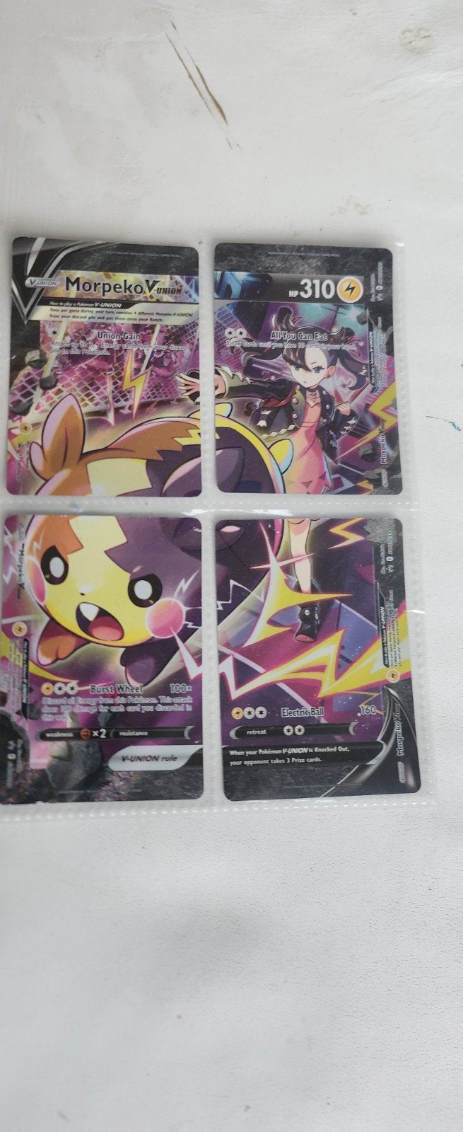 Morpeko V-UNION Pokémon kaart, Ophalen of Verzenden, Zo goed als nieuw, Losse kaart, Foil