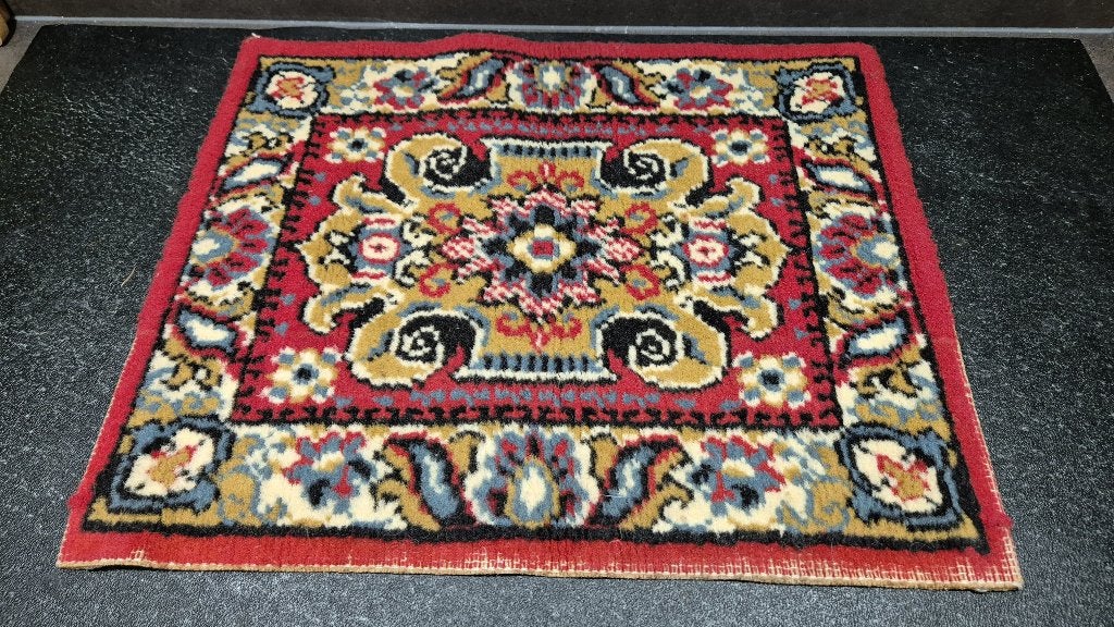 Vintage Oosters tafelkleed, perzisch tapijt, 40x47cm. 5B14, Tweedehands verkoop, Tweedehands verkoop, Gebruikt, Tafelkleed of Tafelzeil