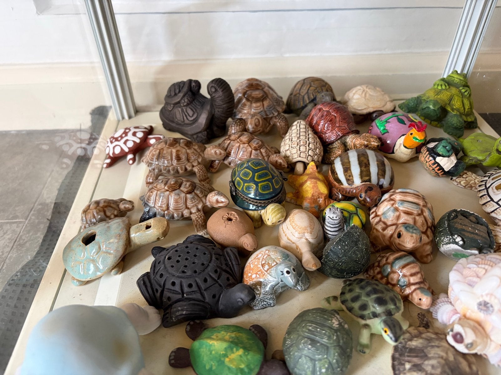 Grote collectie van diverse schildpad beeldjes, Ophalen, Gebruikt