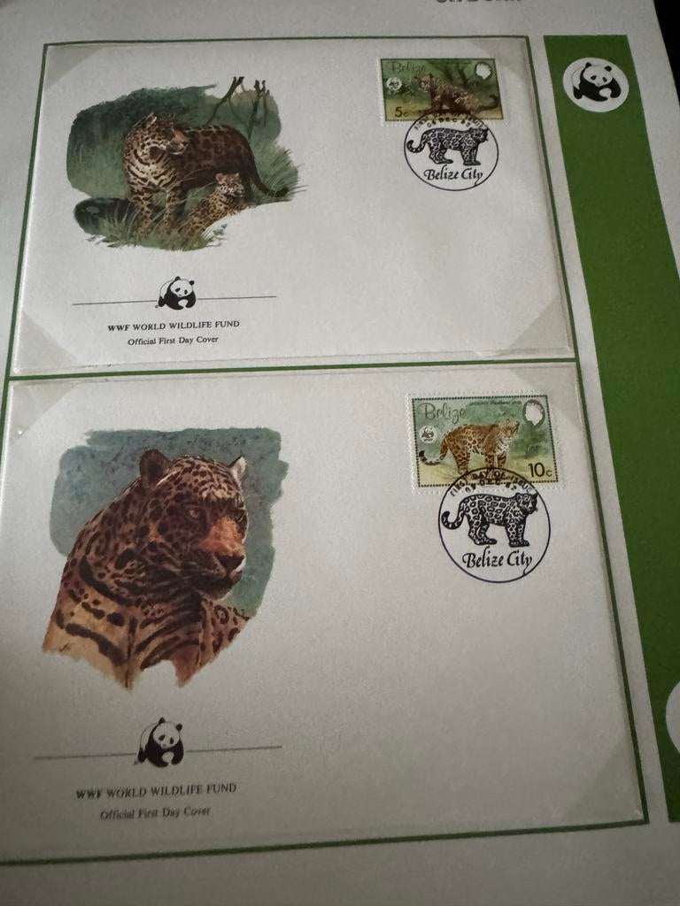 WWF Postzegelcollectie: Jaguar & Jachtluipaard (Eerste Dag), Postzegels en Munten, Verzenden, Onbeschreven, Rest van de wereld
