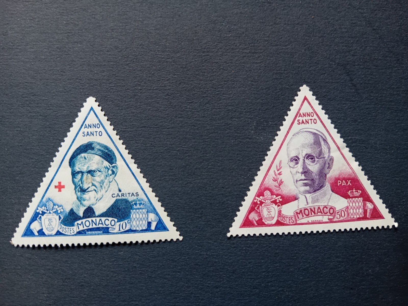 Monaco Postzegels Anno Santo 1950 - 2 stuks, Ophalen of Verzenden, Monaco