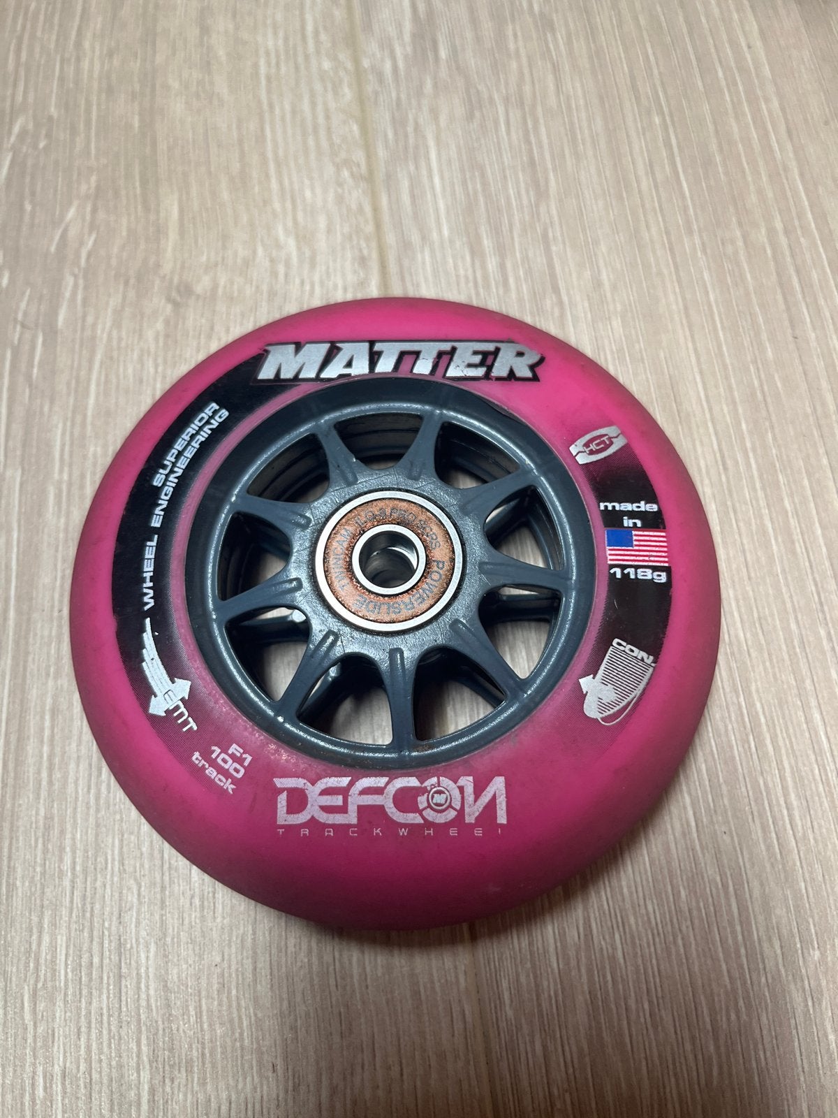 Matter Defcon F1 100mm inline skate wielen (8 stuks), Overige merken, Gebruikt, Ophalen of Verzenden, Wielen of Lagers