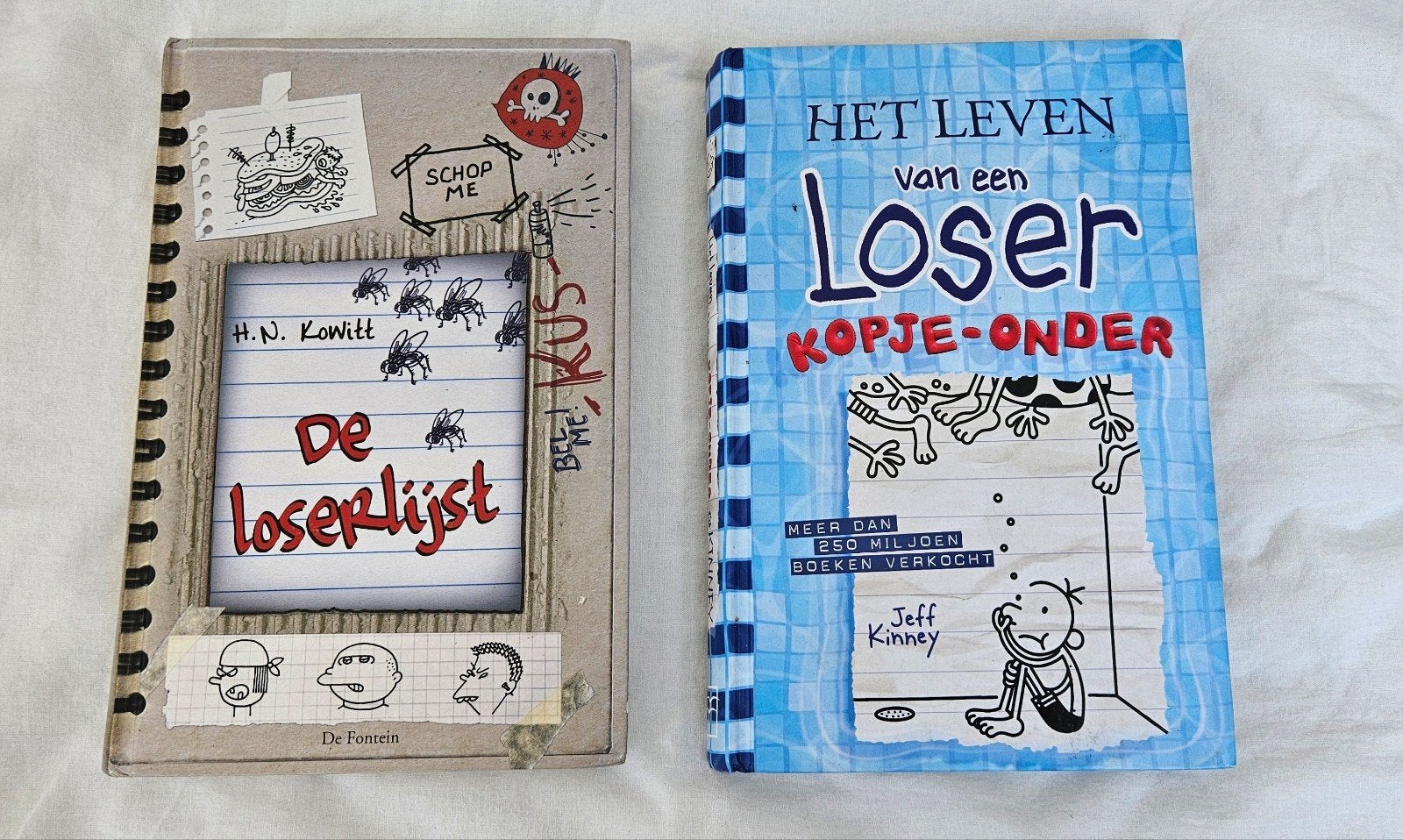 Het leven van een loserJeff - Kopje-onder + De loserlijst, Boeken, Gelezen, Jeff Kinney, Ophalen of Verzenden, Fictie