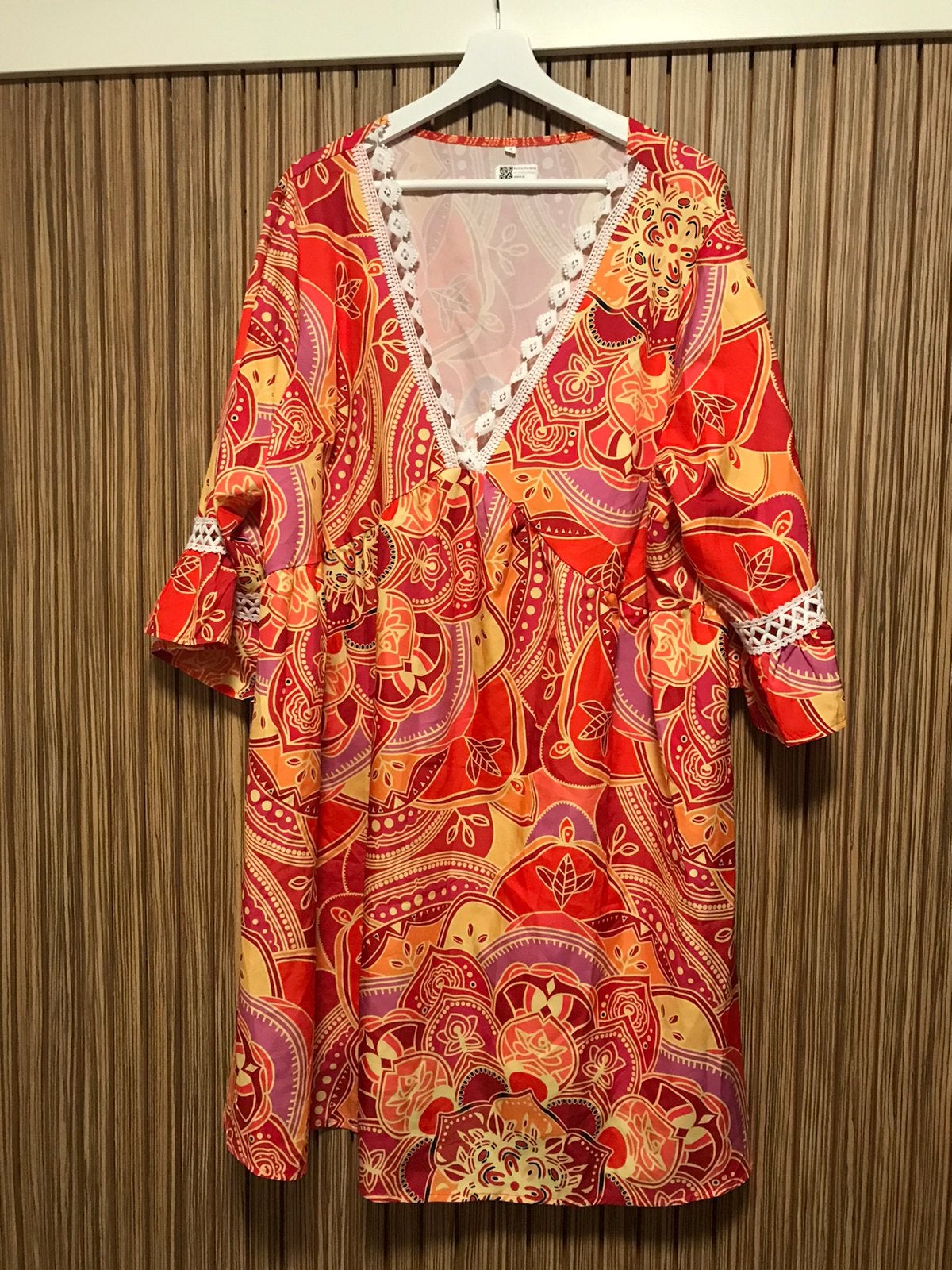 Teab hippie boho tuniek multicolour print nieuw oto 62cm, Verzenden, Nieuw, Oranje, Blouse of Tuniek