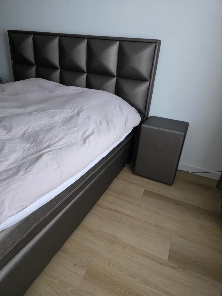 2 persoonsBed 180x200 met matras, topper en opbergruimte, Huis en Inrichting, Slaapkamer | Bedden, Gebruikt, Bruin, Tweepersoons