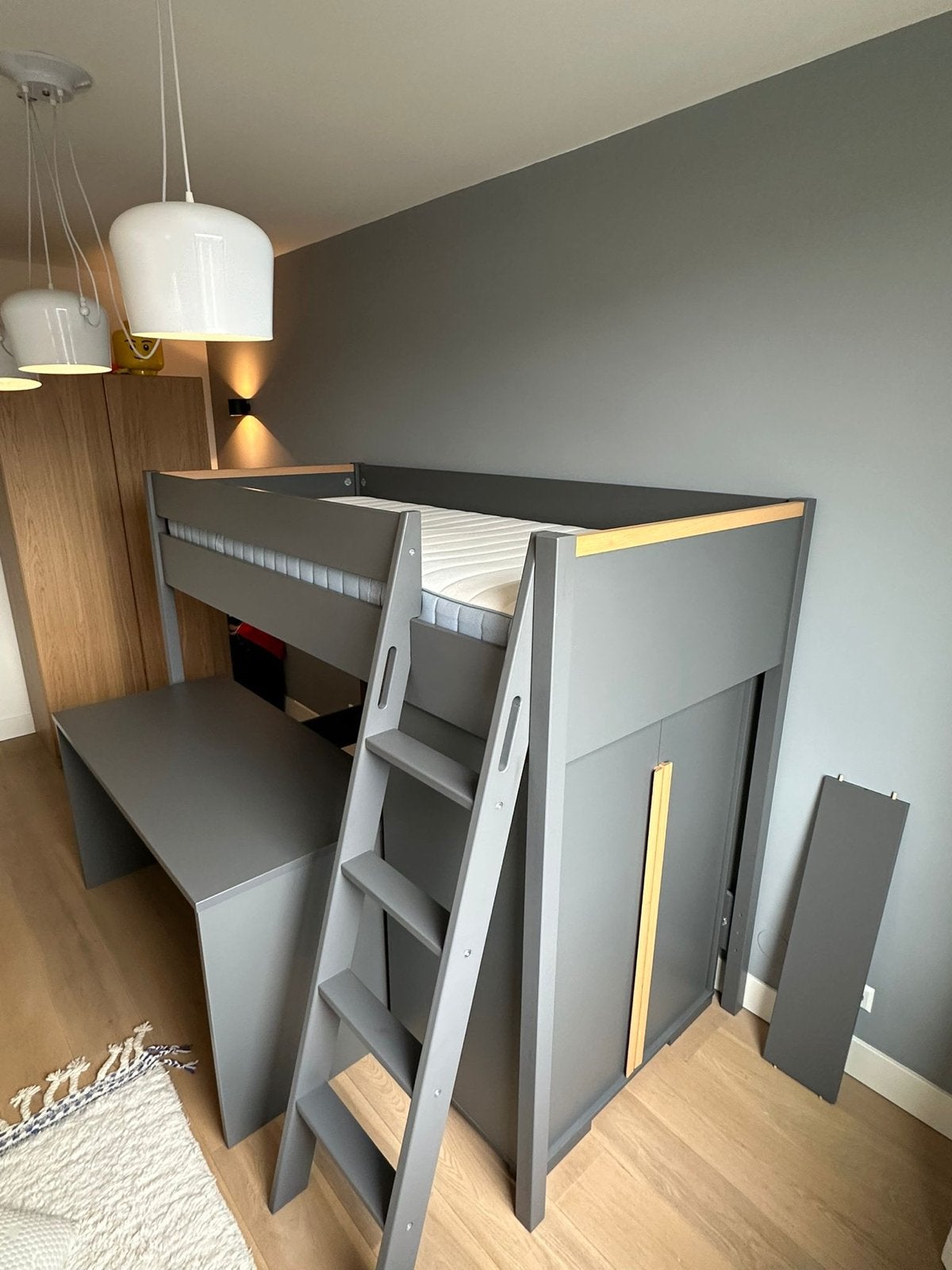 Foto 3 van Hoogslaper met bureau en kast - Grijs
