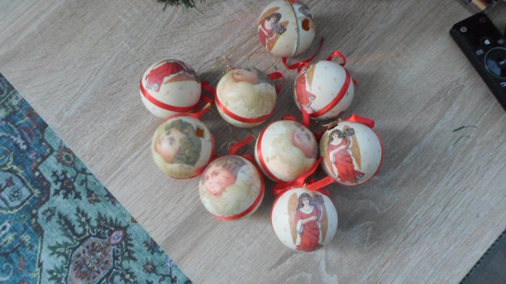 9 kerstballen engel, Diversen, Ophalen of Verzenden, Gebruikt