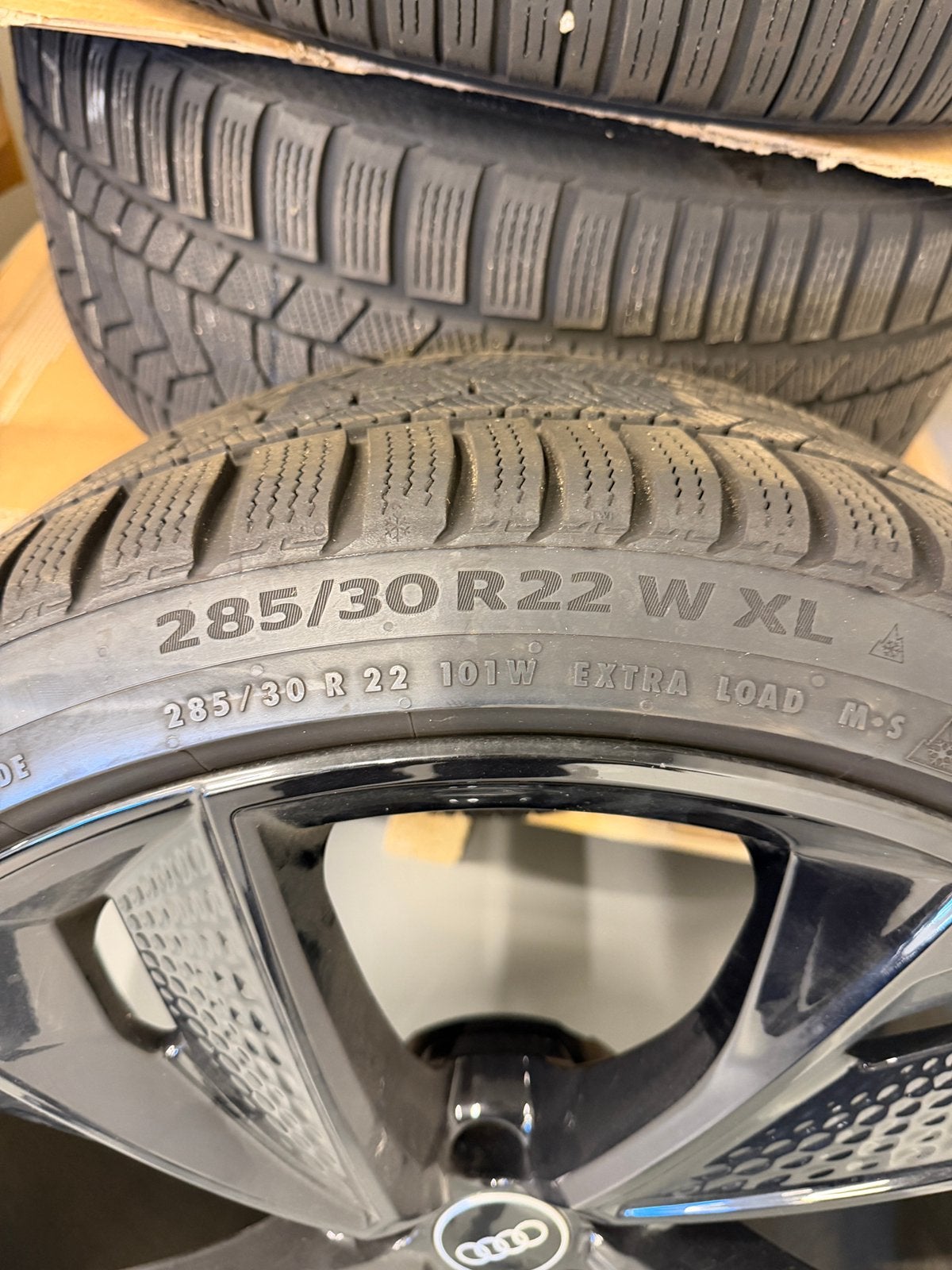 Originele Audi RS6/RS7 22 inch Velgen + Conti winterbanden, Ophalen, 285 mm, Banden en Velgen, Nieuw