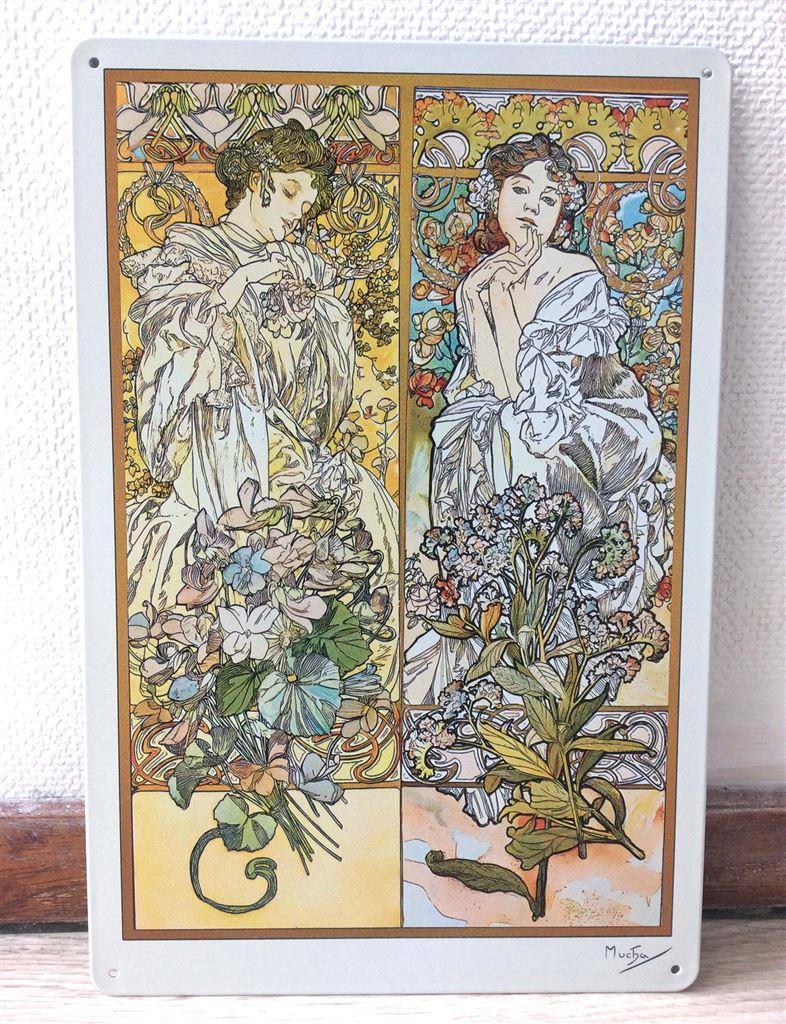 ALPHONSE MUCHA Metalen art kunst Wandbord poster, Verzenden, Nieuw
