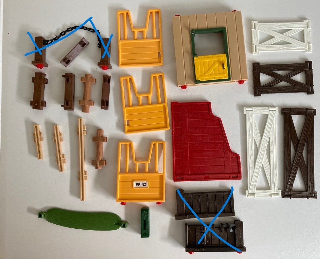 playmobil, onderdelen benodigdheden paarden, manege, hekken, Ophalen of Verzenden, Gebruikt, Losse onderdelen