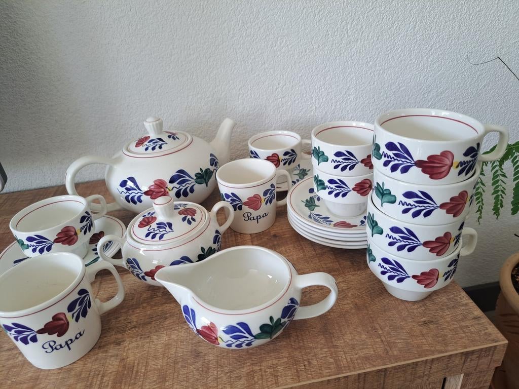 Boerenbond ( thee) set ziet  er nog heel netjes uit, Ophalen of Verzenden, Zo goed als nieuw, Overige stijlen, Kop(pen) en/of Schotel(s)